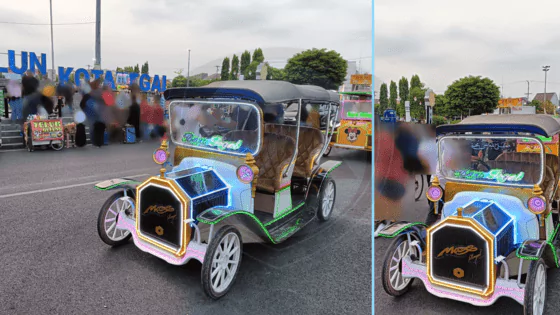 odong odong tegal di kawasan pusat kota